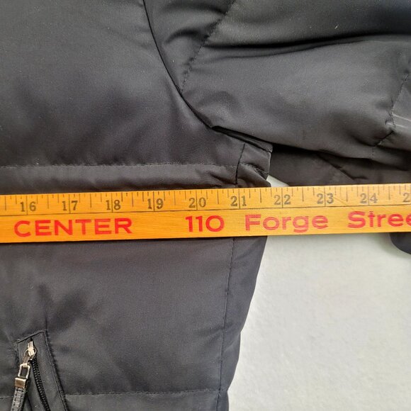 Talbots Petites Large Black Brown Reversible Feather Down Puffer Jacket *Callout - Picture 6 of 9